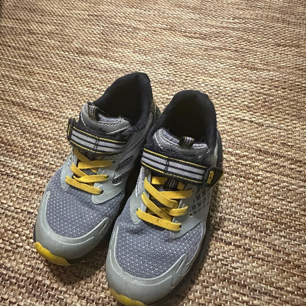 Kids Gray and Yellow Athletic Shoes